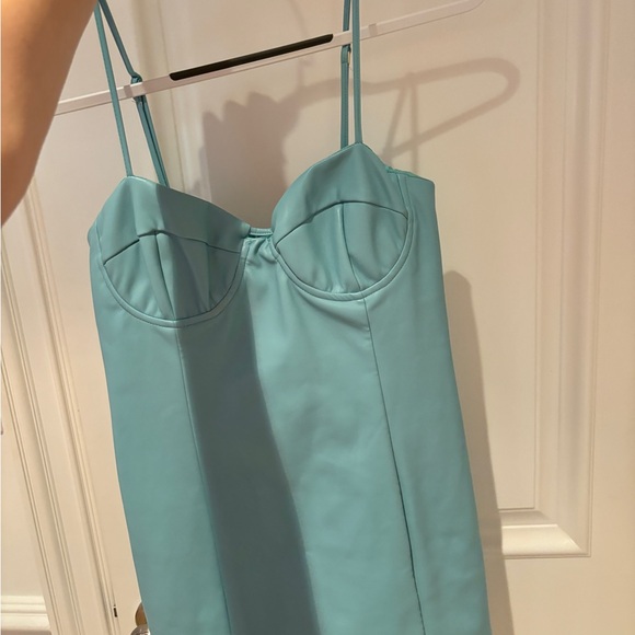 Revolve BARDOT blue bustier leather mini dress - Picture 2 of 3